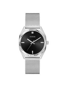 Guess - Men Round Black Dial Stainless Steel Analog Watch - U1501G1M (M)
