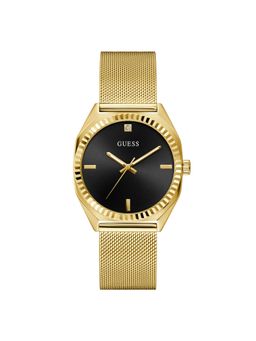 Guess - Men Round Black Dial Stainless Steel Analog Watch - U1501G2M (M)