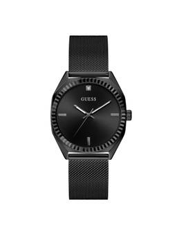 Guess - Men Round Black Dial Stainless Steel Analog Watch - U1501G3M (M)