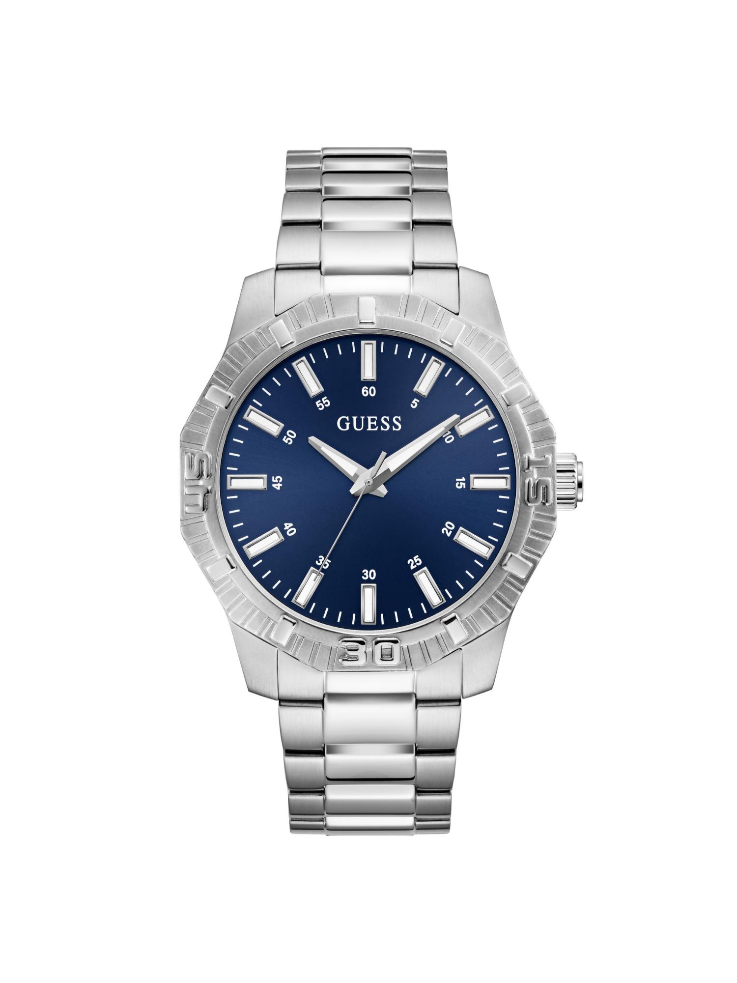 Men Round Blue Dial Stainless Steel Analog Watch - U1504G1M (M)