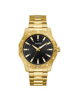 Guess - Men Round Black Dial Stainless Steel Analog Watch - U1504G2M (M)