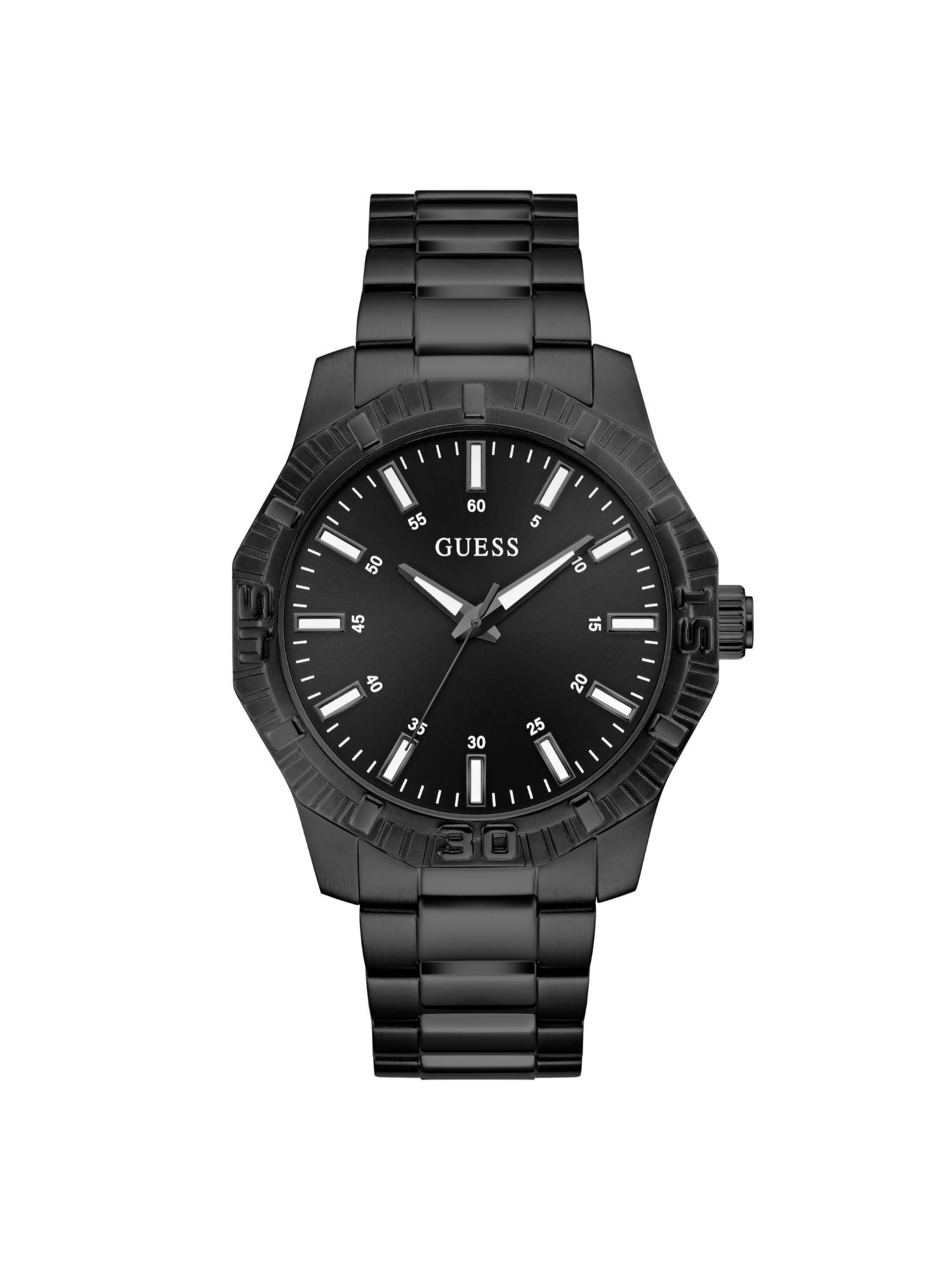 Men Round Black Dial Stainless Steel Analog Watch - U1504G3M (M)