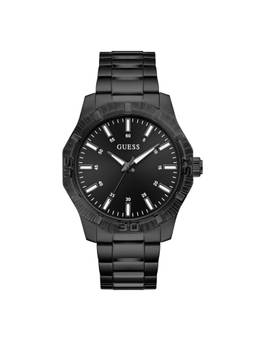 Guess - Men Round Black Dial Stainless Steel Analog Watch - U1504G3M (M)