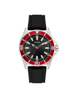 Guess - Men Round Black Dial Stainless Steel Analog Watch - U1505G1M (M)