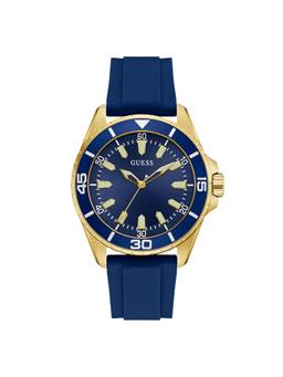 Guess - Men Round Blue Dial Stainless Steel Analog Watch - U1505G2M (M)