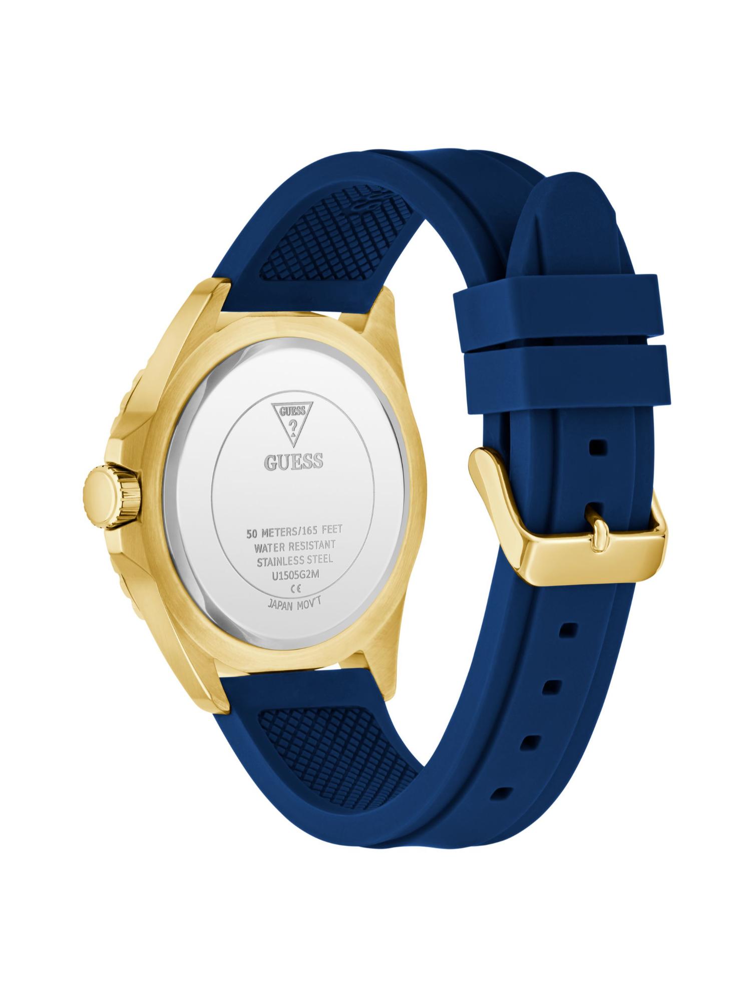 Men Round Blue Dial Stainless Steel Analog Watch - U1505G2M (M)