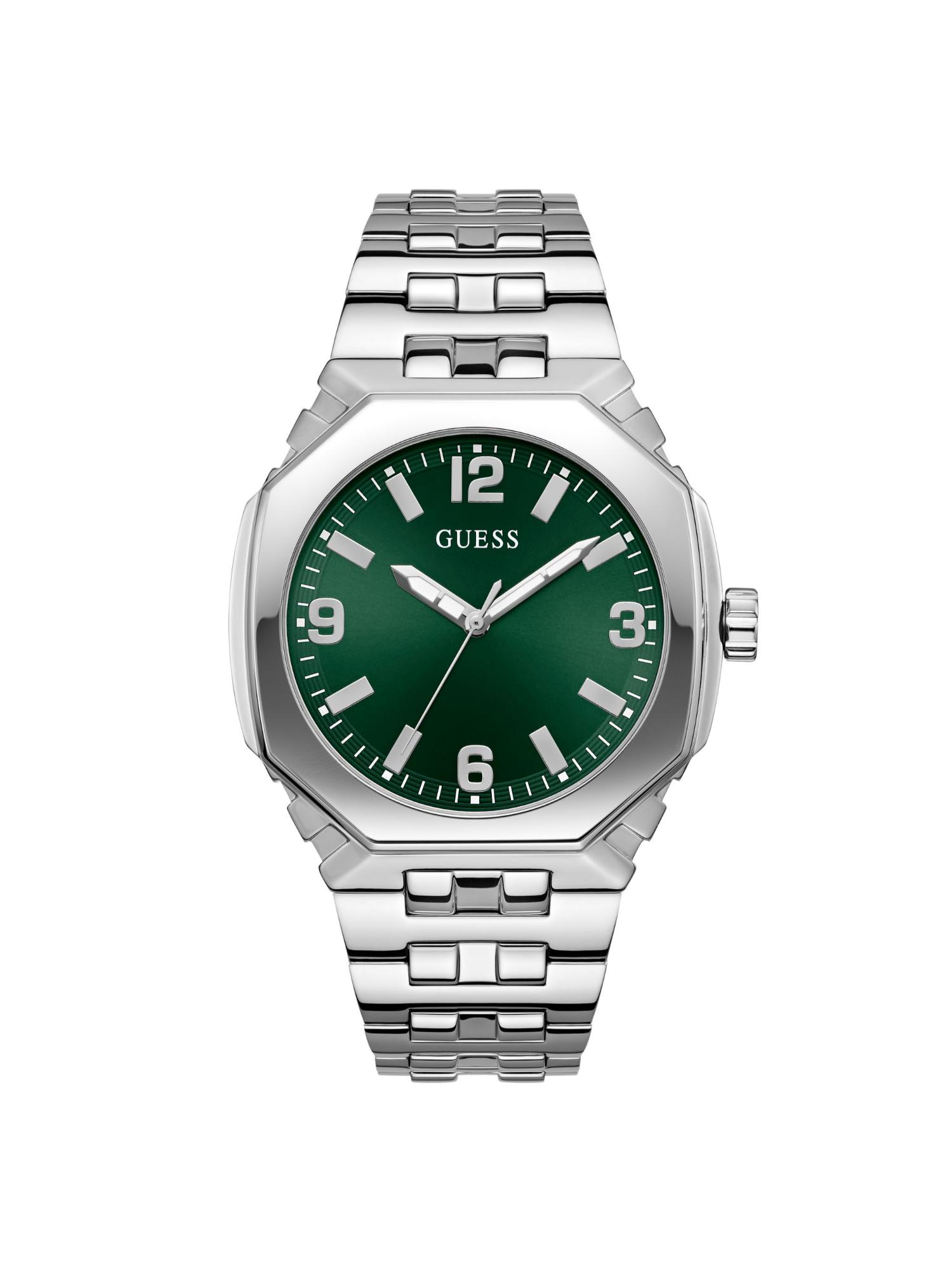 Men Rectangular Green Dial Stainless Steel Analog Watch - U1506G1M (M)