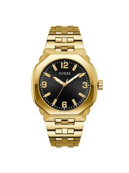 Guess - Men Rectangular Black Dial Stainless Steel Analog Watch - U1506G2M (M)