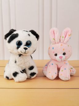 DukieKooky - Kids Super Cute & Adorable Pink Bunny & Puppy Soft Toy (Pack of 2)