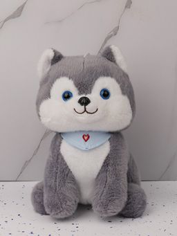 DukieKooky - Kids Super Cute & Adorable Grey Scarf Dog Soft Toy