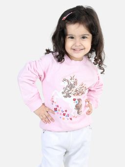 BownBee - Girls Full Sleeve Sweatshirt - Pink