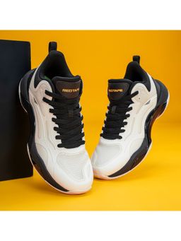 Red Tape - Men Colorblocked Black and White Basketball Shoes