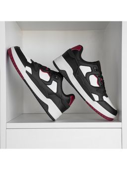 Red Tape - Men Colorblocked Black and Red Sneakers