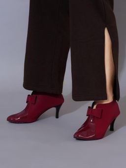 Shoetopia - Upper Bow Detailed Cherry Pumps for Women