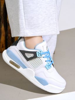 Shoetopia - Smart Casual Lace-Up Trendy Blue Sneaker for Women