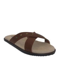 Planet Paaduks - Genuine Leather Brown Crossover Padded Sandals
