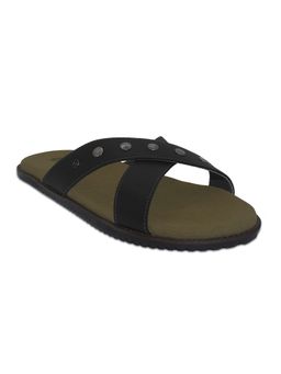 Planet Paaduks - Genuine Leather Black Crossover Padded Sandals