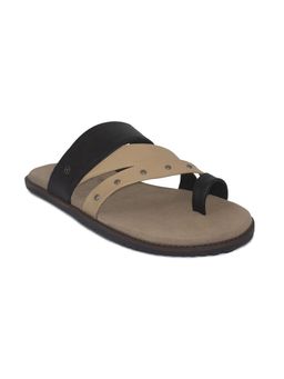 Planet Paaduks - Genuine Leather Black Open Toe Ring Padded Sandals