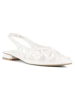 London Rag - Women Off White Pearl Embellished Slingback Sandals