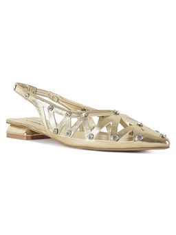 London Rag - Women Gold Diamante Embellished Slingback Sandals