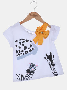 One Friday - White Animal Print Top