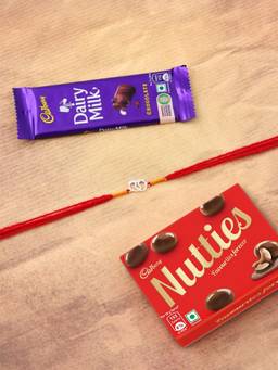 VIRAASI - 925 Silver Rakhi Gift Set with Chocolates Multi-Color