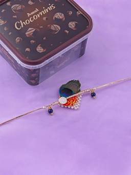 VIRAASI - 925 Silver Rakhi Gift Set with Chocolates Multi-Color