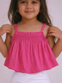 Somersault - Girls Solid Pink Cotton Top