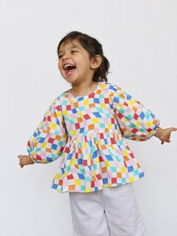 Somersault - Girls All Over Printed Multi Cotton Top