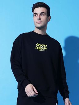 Griffel - No Time for Romance Oversized Black Sweatshirt