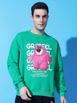 Griffel - Teddy Oversized Fit Green Sweatshirt
