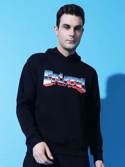 Griffel - Printed Regular Fit Black Hoodie