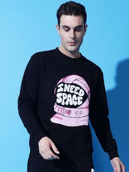 Griffel - I Need Space Regular Fit Black Sweatshirt