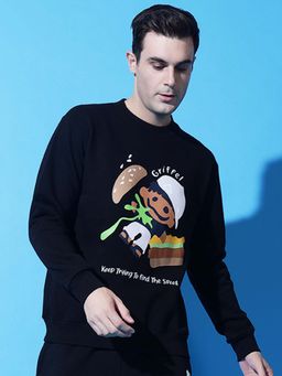 Griffel - Burger Print Regular Fit Sweatshirt