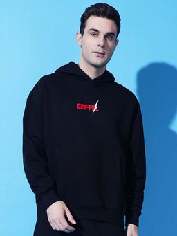 Griffel - 9 Print Oversized Black Sweatshirt