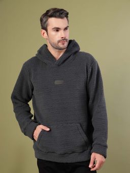 RIGO - Men Grey Sherpa Oversized Hoodie
