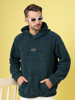RIGO - Men Teal Sherpa Oversized Hoodie