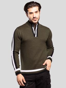 ROOKIES - Olive High Neck Pullover Sweater