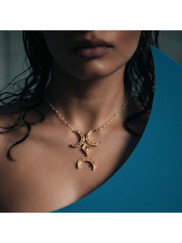Dhwani Bansal - 22K Gold Plated Adjustable Noor Necklace With Mother Of Pearl Resin For Women