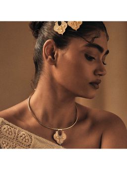 Dhwani Bansal - 22K Gold Plated Adjustable Mosaic Choker With Mother Of Pearl Resin For Women