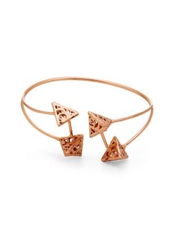 Dhwani Bansal - 22K Rose Gold-Plated Adjustable Mehr Cuff With Filigree Design For Women