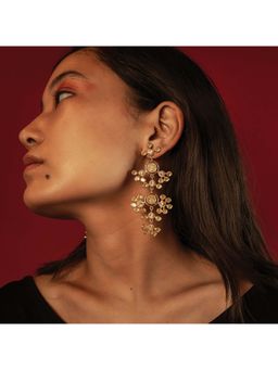 Dhwani Bansal - 22K Gold Plated Inka Maxi Chandeliers With Yellow Citrine For Women