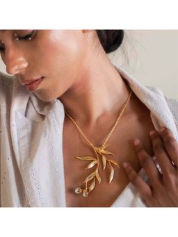 Dhwani Bansal - 22K Gold Plated Adjustable Haya Pendant With Baroque Pearl For Women