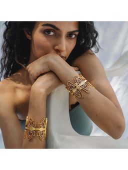 Dhwani Bansal - 22K Gold Plated Sama Bracelet With Purple Enamel For Women