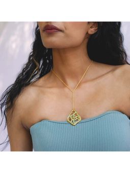 Dhwani Bansal - 22K Gold Plated Tala Necklace Adjustable With Pastel Green Enamel For Women