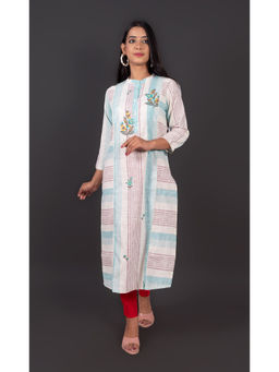 Zolo Label - Pure Cotton Kurta with Embroidery Work