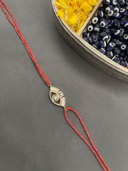 Digital Dress Room - American Diamond Rakhi Evil Eye Charm Red Thread Rakhi