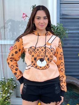 Tandul - Women Stylish Bear Printed Hoodie