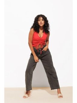 Urban Sundari - Casual Solid Women Red Top