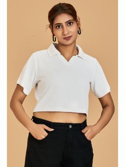 Urban Sundari - Casual Solid Women White Top